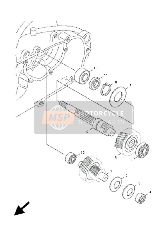 Yamaha XC125 CYGNUS X 2006 Transmissie voor een 2006 Yamaha XC125 CYGNUS X